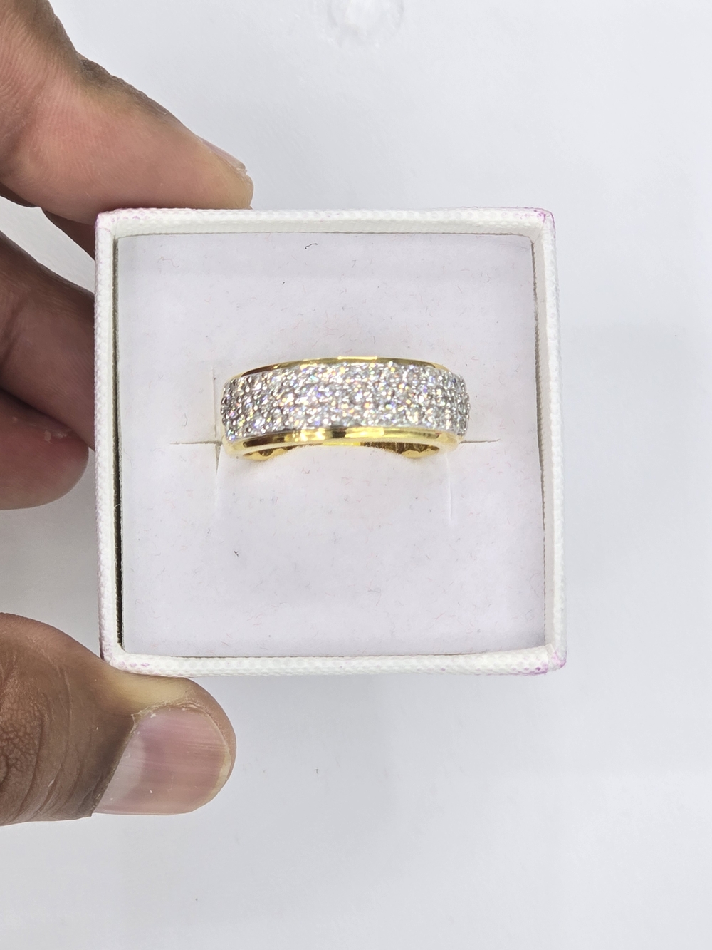Real Diamond 10kt Gold Ring Band For Men